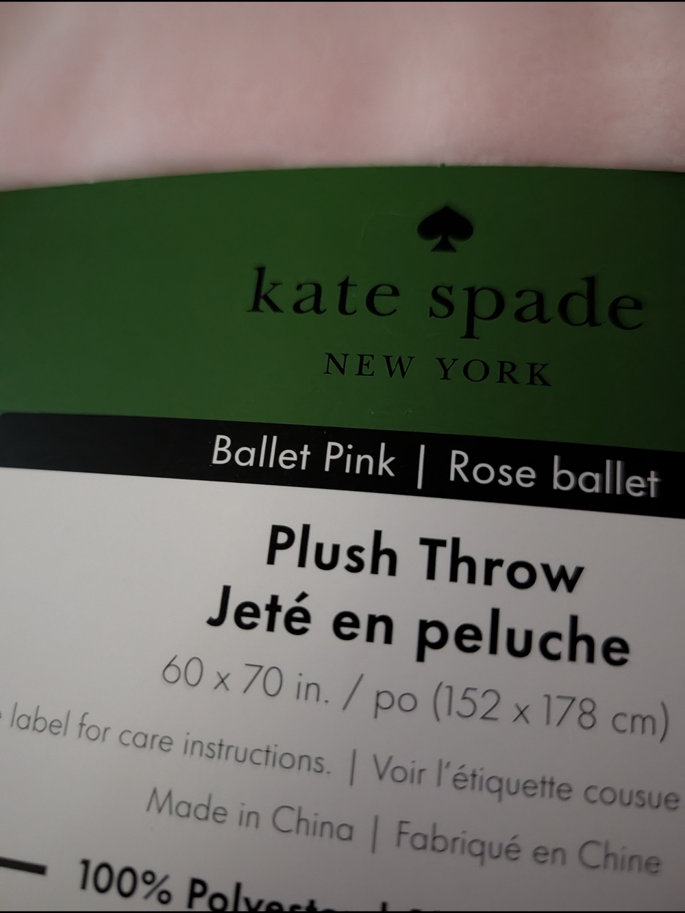 Kate Spade Plush Throw Blanket Balliet Pink - Picture 7 of 7